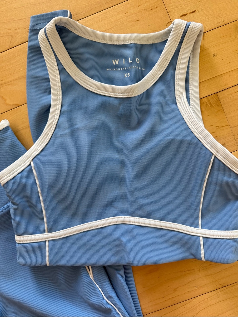 WILO Blue Athletic Crop Tank & Legging Set XS - Picture 4 of 4